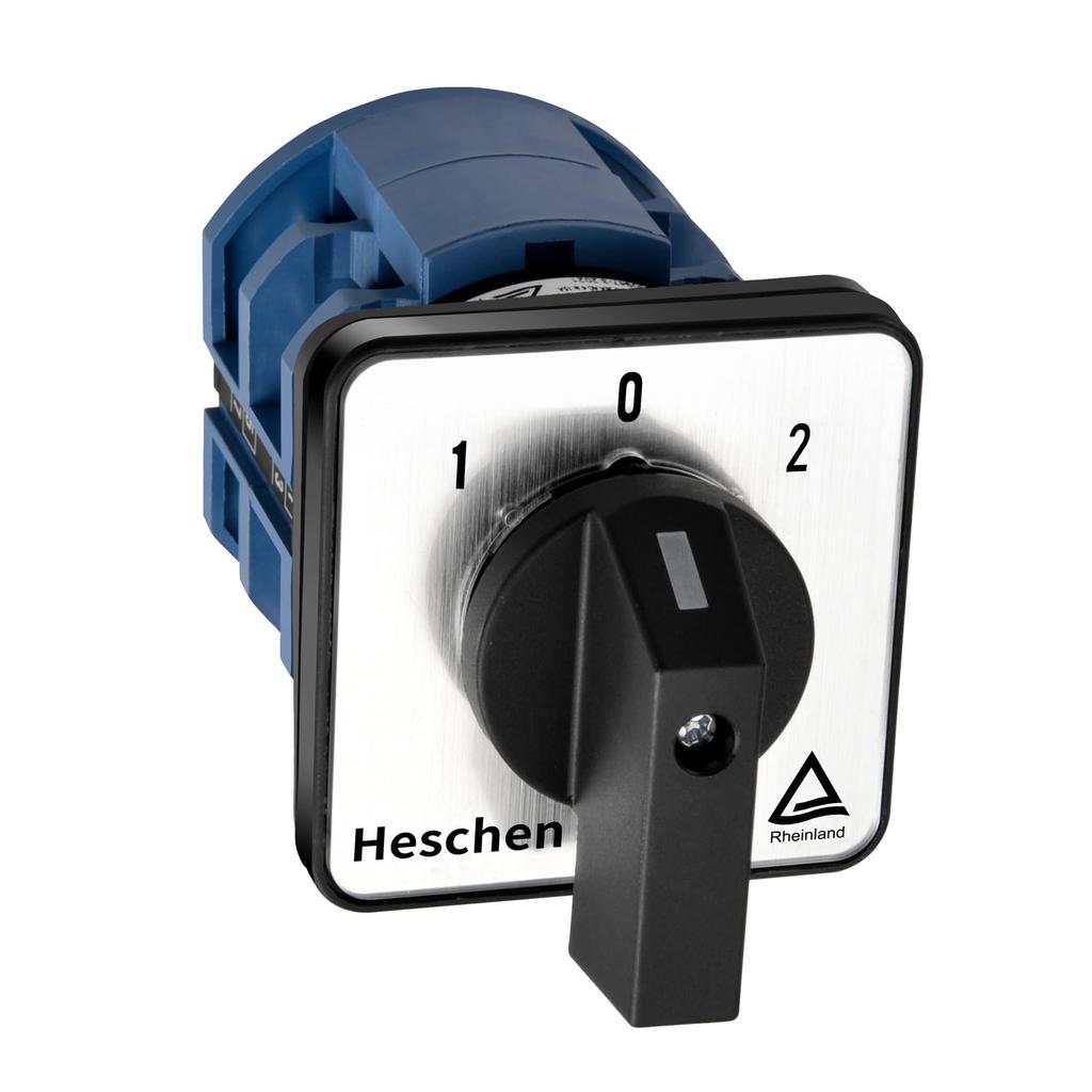 Heschen Universal Rotary Cam Selector Changeover 660V CE Switch, SZW26-63/D202.2, 63A, ON-OFF-ON, 3-Position, 2-Phase, 8-Terminal,