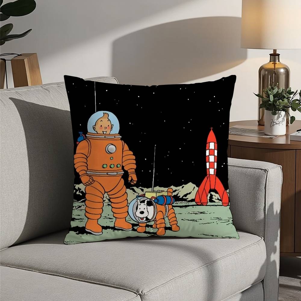 

Аниме Т-Тинтинес Наволочка 3D Принт Полиэфирное волокно 40*40см Дом Диван Декоративная подушка Фестивальный подарок 12x12in 30x30cm