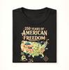 250 Years of American Freedom, Patriotic Graphic T-Shirt: USA Map Tee