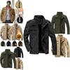 Men's Autumn Winter Thicken Military Jacket With Warm Lined Interior And Stand Collar