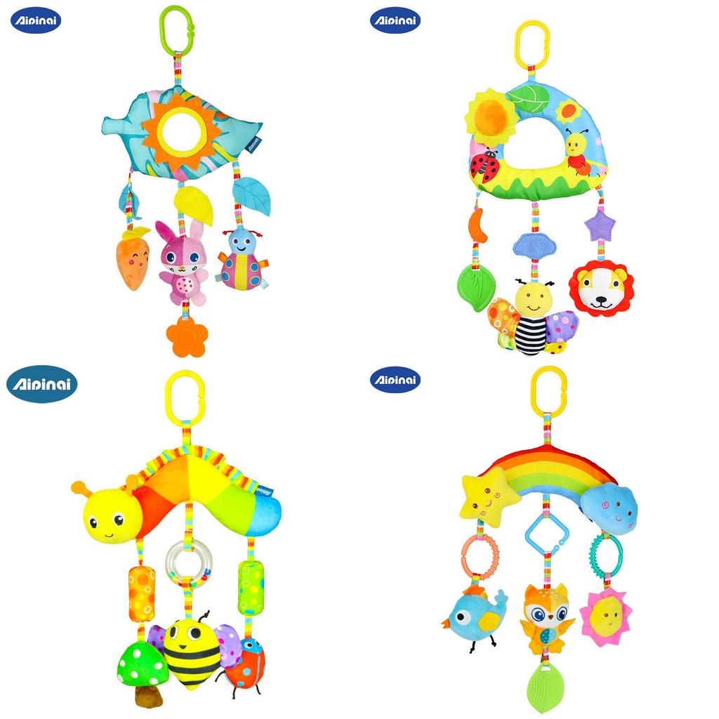 Baby Colorful Animal Car Hanging Toy Plush Rattle For Newborns And Infants