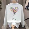 High-End Men'S Trendy Casual Top Loose Round Neck Pullover Couple Print Long-Sleeved Shirt