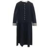 BORDERS At BALCONY Made In Japan Long Sleeve One Piece 38 Navy Women Used