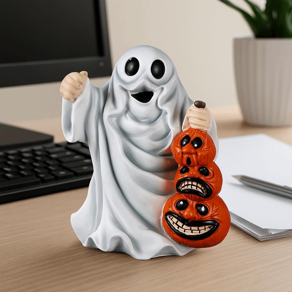Cartoon Ghost Statue 3D Sculpture Halloween Figurine Home Decor Ghost Sculpture  Office