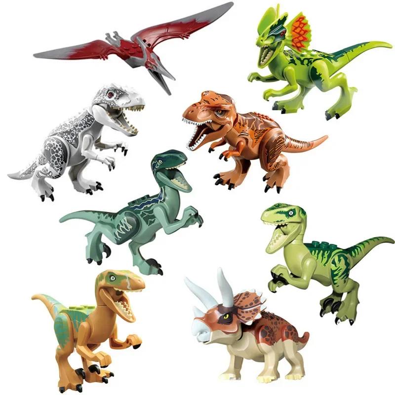8 Pcs Jurassic 4 Dinosaurs Distortus Rex Action Figures Toys Models Bricks Toys Compatible with Blocks Model Toys