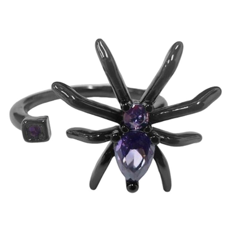 

Adjustable Gothic Spiders Punk Ring With Zircon Stones Vintage Halloween Jewelry For Men And Women 1