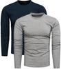 2-Pak Zestaw Basic Męskich Longsleeve Granat/Szary - M