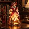 Birthday Present for Friends Christmas Carol Girl Desk Lamp, Resin Victorian Statue Night Light, European Style LED Hand Painted Figurine Gift