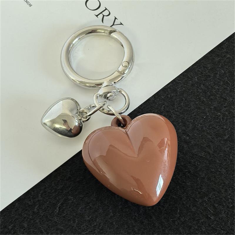 Black Transparent Puffy Heart Charms Keychain Grunge Fashion Bag Backpacks Hanging Ornament Car Key Chain for Women