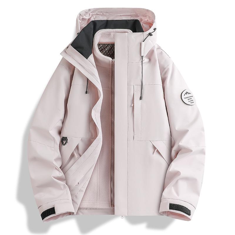 Unisex Outdoor Mountaineering Jacket with Detachable Fleece Liner 5XL