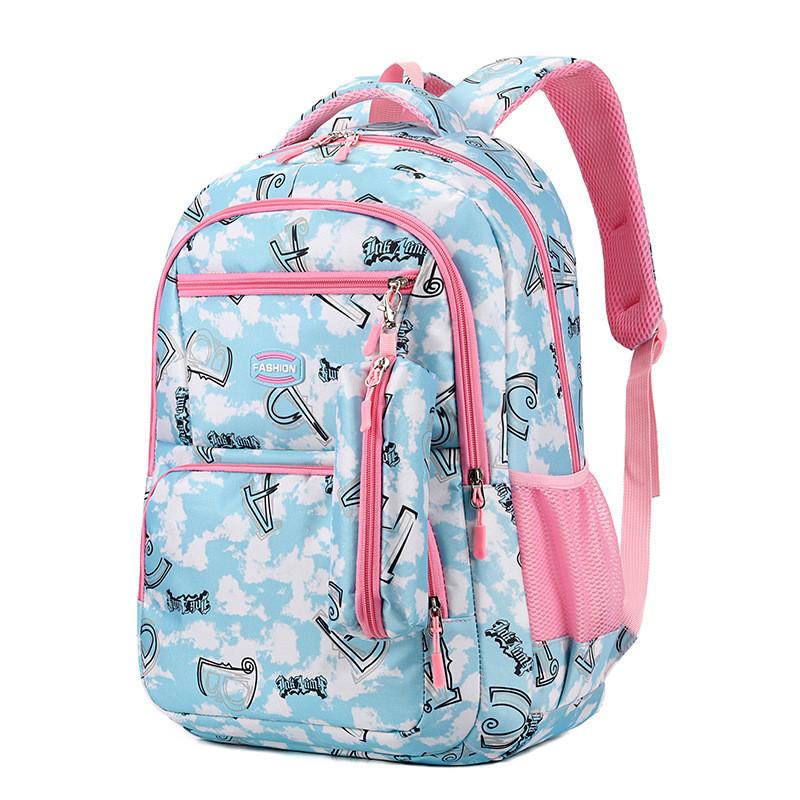 Patterned Alphabet Child Schoolbag Anti Splashing Water Wear Resistant Backpack