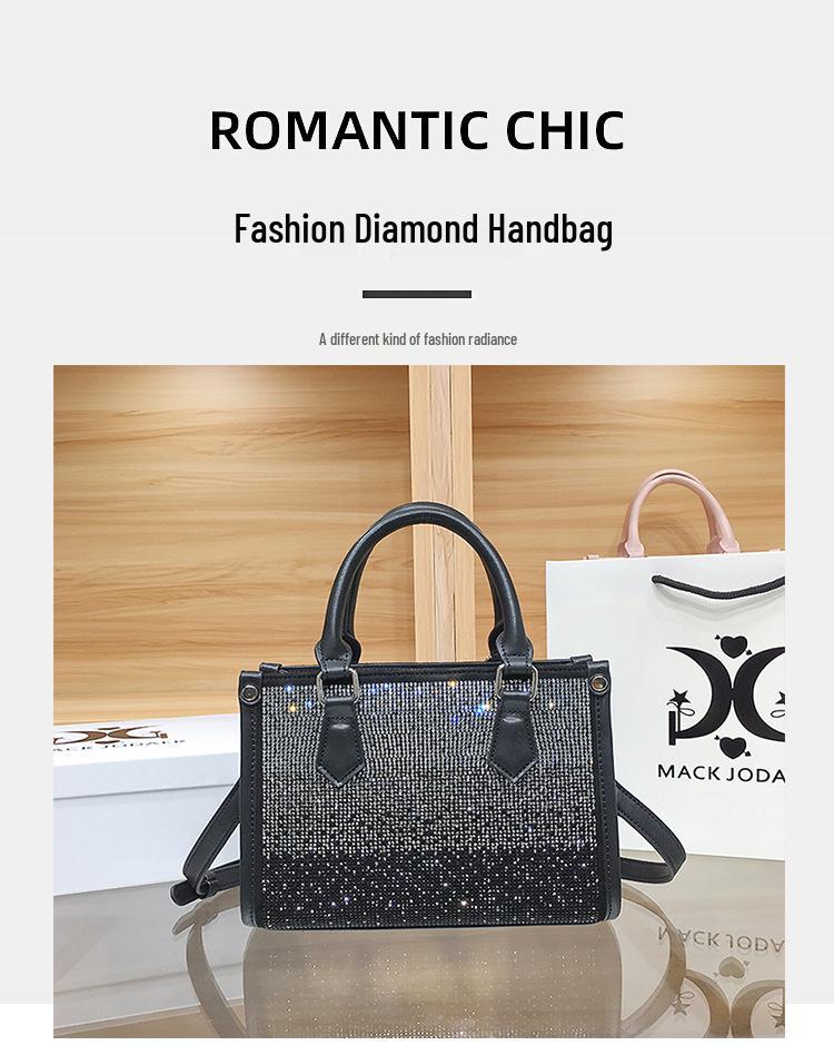 Gradient Rhinestone Tote Bag - Women's High-End, Large Capacity, Diamond-Studded Shoulder Handbag