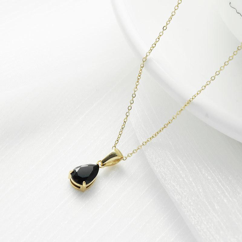 Versatile Personality and Temperament Zircon Necklace Simple Waterdrop Necklaces Fashion Age Reduction Colored Jewelry