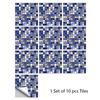 10pcs/set 10/15/20/30cm Flat Marble Mosaic Hard Tiles Wall Sticker Kitchen Bathroom Floor Diagonal Decor Wallpaper PVC Art Mural