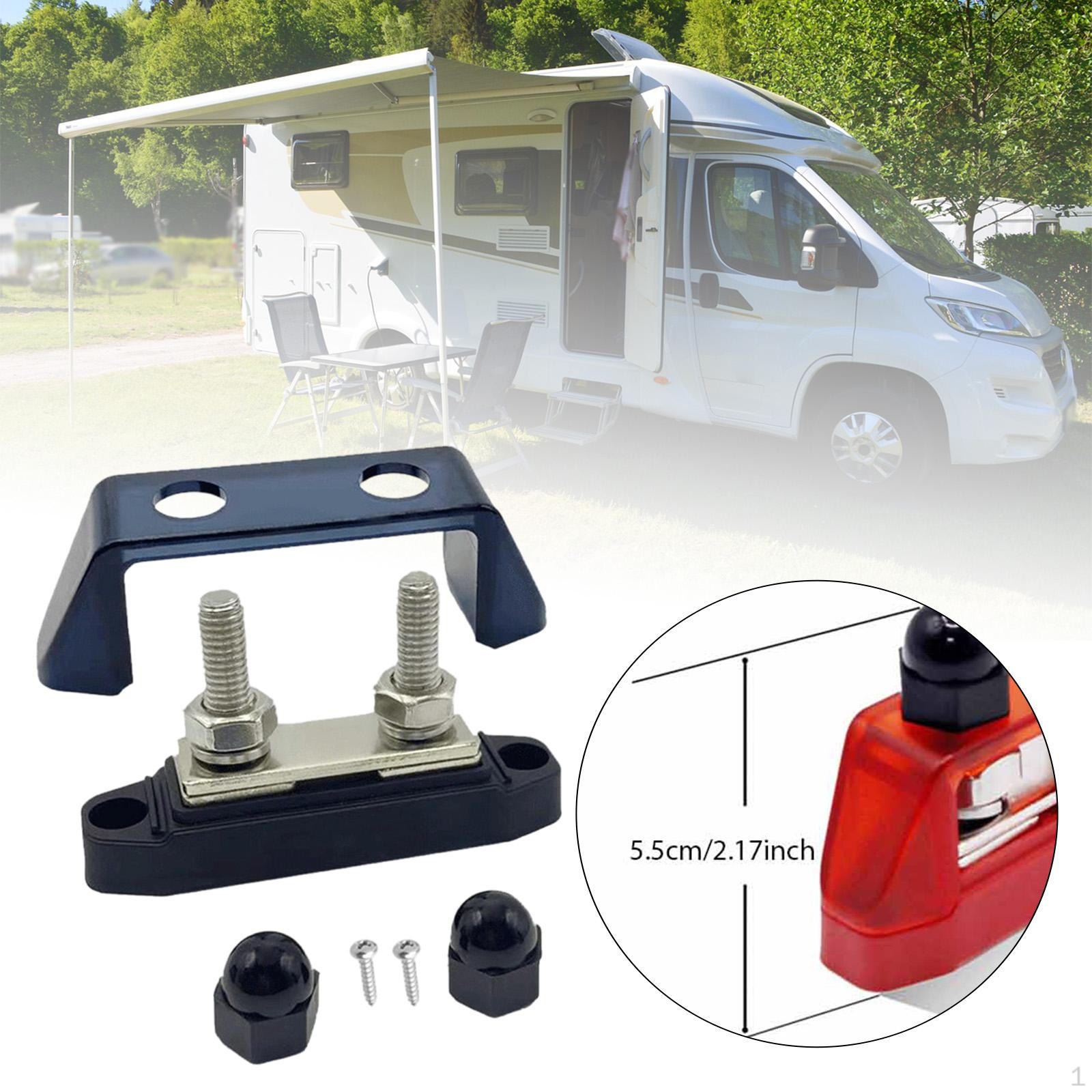 

Bus Bar Power Distribution Block 200A 12-48V Easy to Install Replacement Marine Terminal for M10 Black