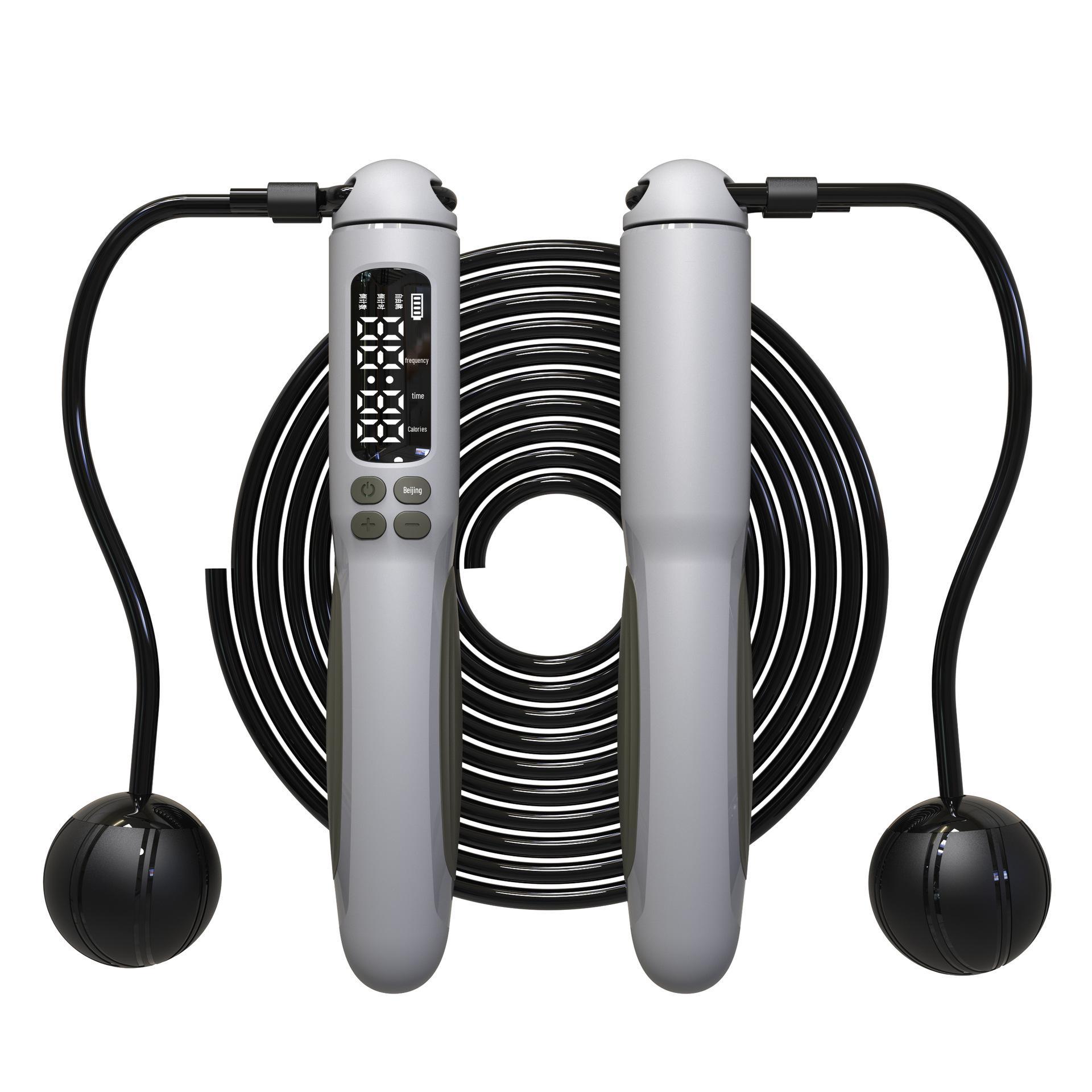 Rechargeable Smart Cordless Weighted Counting Jump Rope with Steel Wire for Fitness