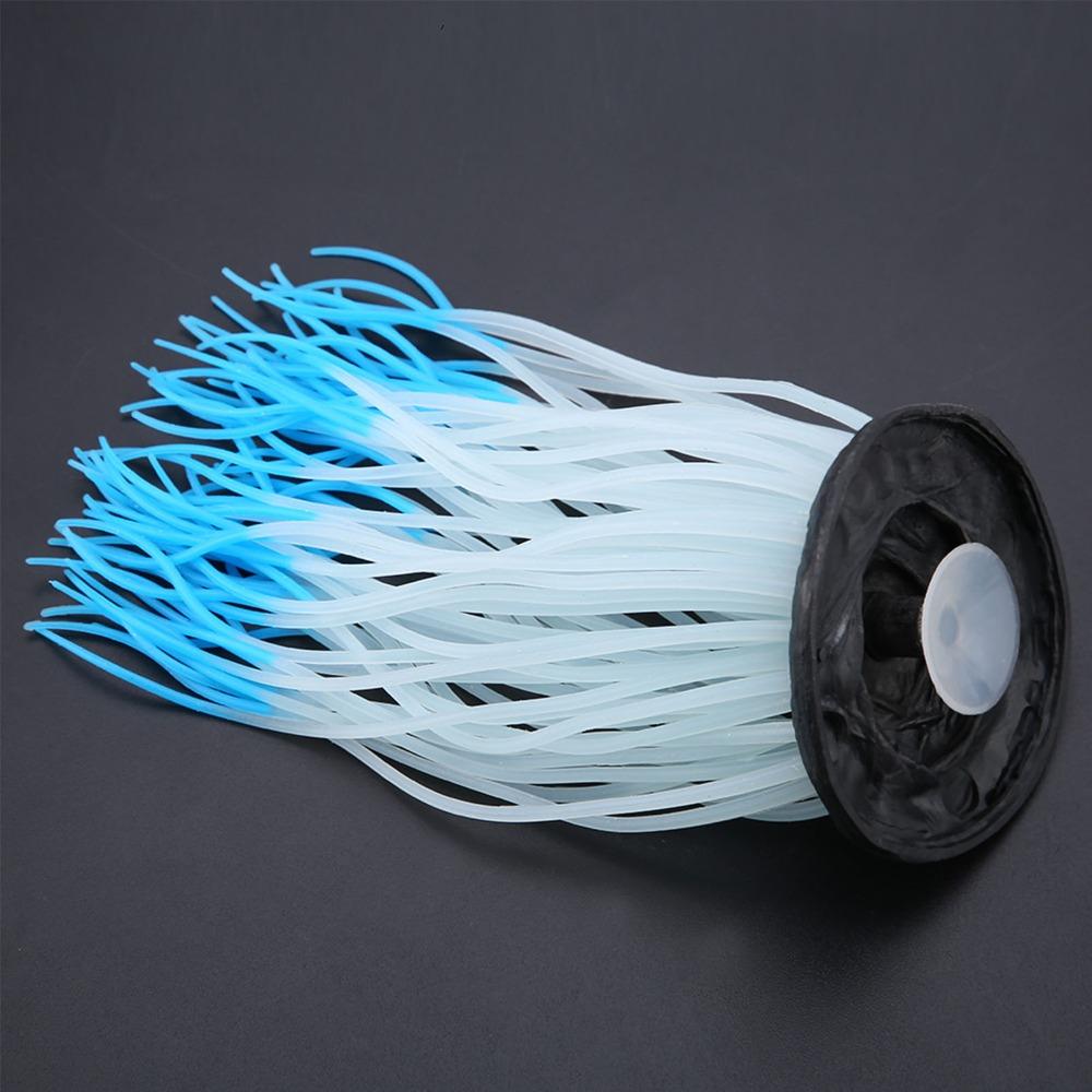 Luminous Feature Artificial Sea Anemone Silicone Suction Cup Aquarium Fish Decor Artificial Plant Fish Tank Decor