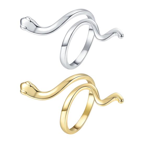 Women Men Snake Ring Adjustable Design Allergy Free Easy Fit Open Ring