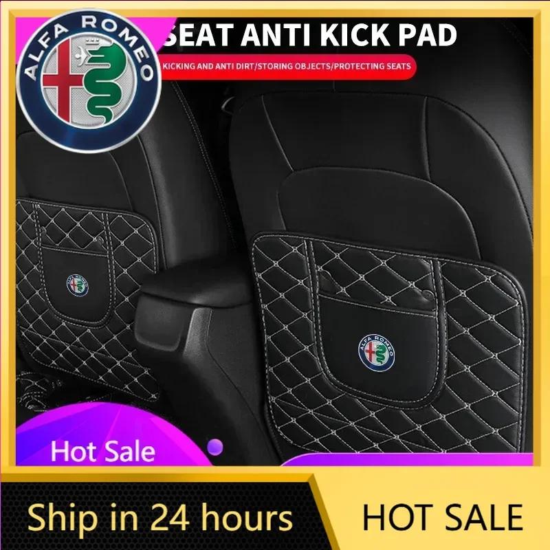 Car Stickers For Alfa Romeo Car Seat Back Anti Kick Pad Leather Scratch Mat For Alfa Romeo 146 147 155 156 159 Stelvio Giulia Gi Zxb894