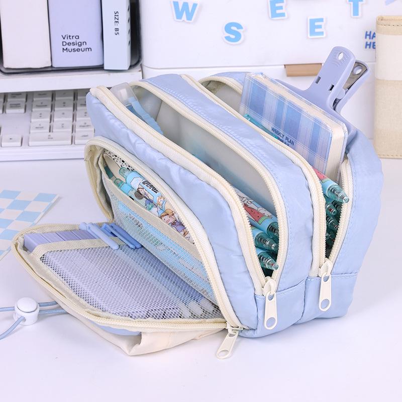 Five-Layer High-Capacity Pencil Case for Girls - Stylish, Retractable, Ideal for Primary and Middle School Students.