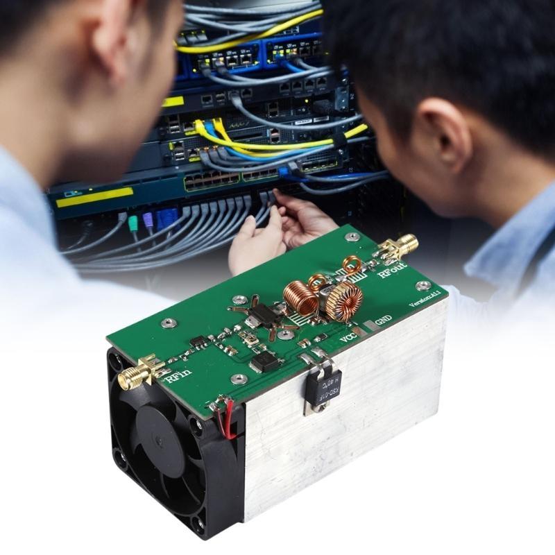 Power Amplifier 12-18V 433MHz 25W Power Amplifier Transmitter VHF Radio Power Amplifier Intelligent Fan Heatsink