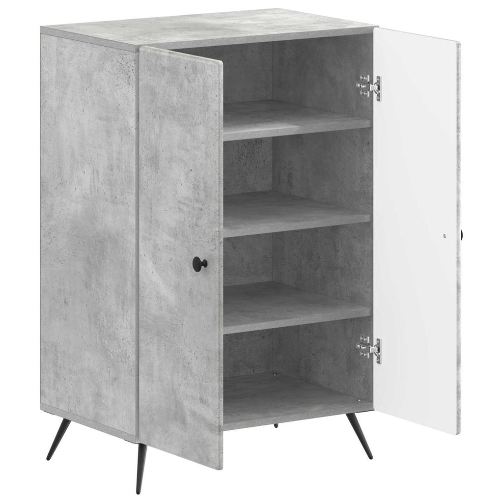 Shoe Cabinet BREDA 59.5 x 39.5 x 90 cm Engineered Wood Concrete Grey