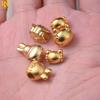 Copper-Plated Sand Gold Wealth Crab Dumpling Spacer with Lucky Rabbit Bead for DIY Jewelry Making