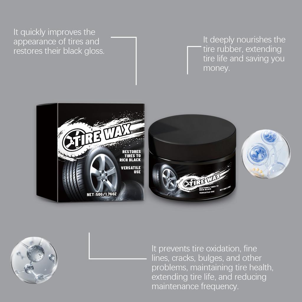 Wosk do opon; Smar do opon; Konserwacja opon; Środek do Dekontaminacji i Rozjaśniania Piast Kół(50g)