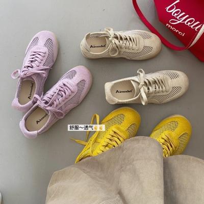 Damen neue hohle atmungsaktive Mesh-Schuhe ultraleichte weiche Sohle vielseitige lässige Sport-Board-Schuhe