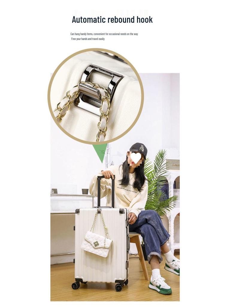 מזוודת טרולי עם שלדת אלומיניום חזקה, גלגלים שקטים ומנעול קומבינציה - קיבולת גדולה לגברים, נשים וסטודנטים