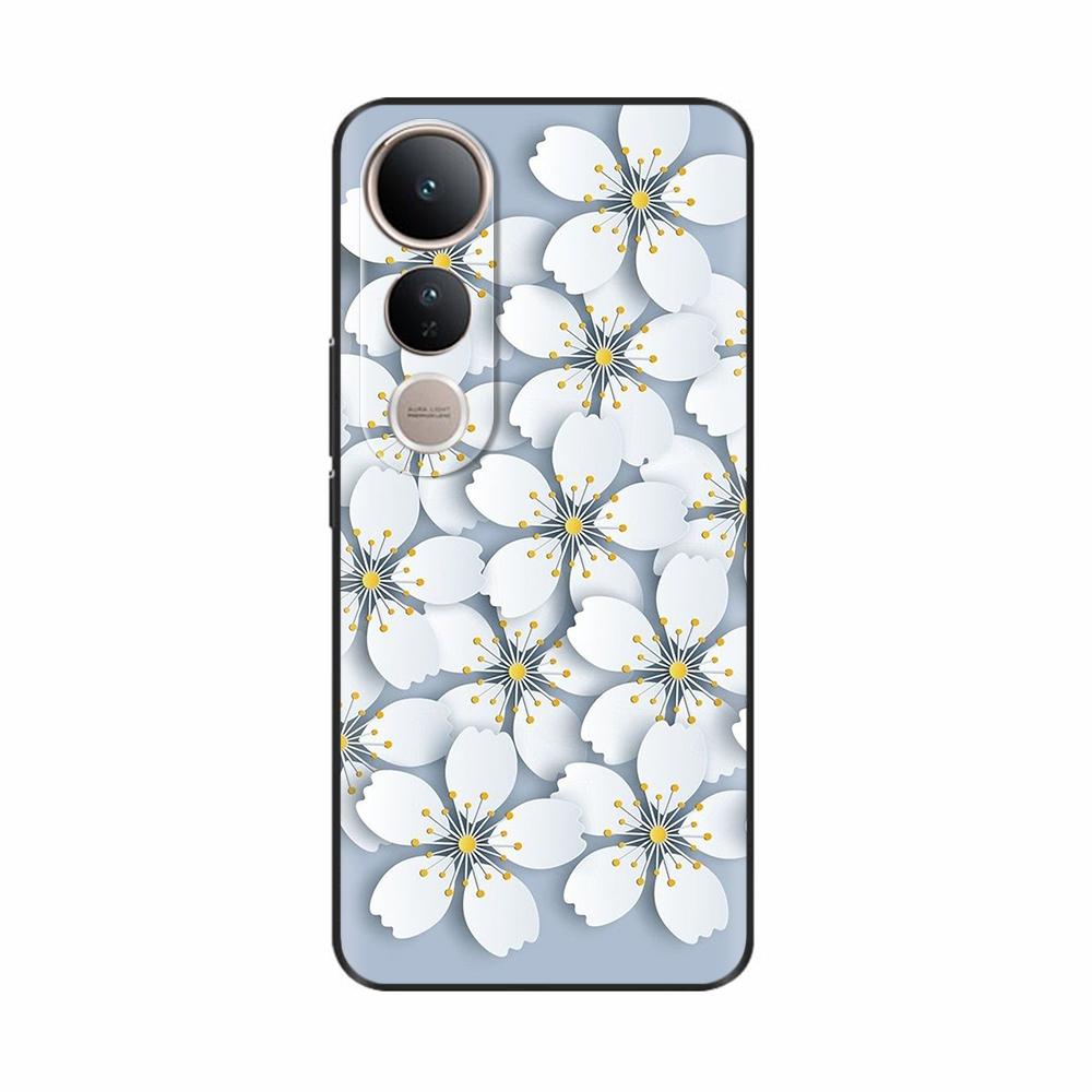 Fundas For Vivo V50 Lite 5G Popular Flowers Cartoon Soft Silicone Phone Back Cover For Vivo V50 V50 Lite 5G 4G Shell Casing Capa