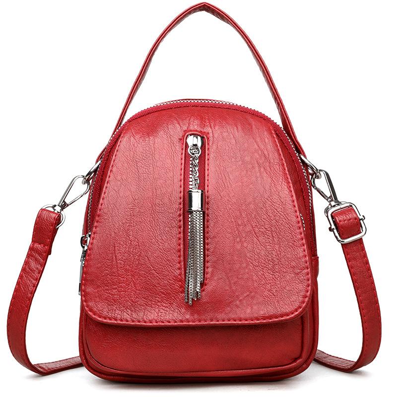 Versatile Soft Leather Portable Shoulder Messenger Bag Change Bag