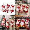 Christmas Stockings Knitted Present Bags for Kids Santa Head/Snowman/Elk Stocks Festival Fireplaces Hanging Ornament