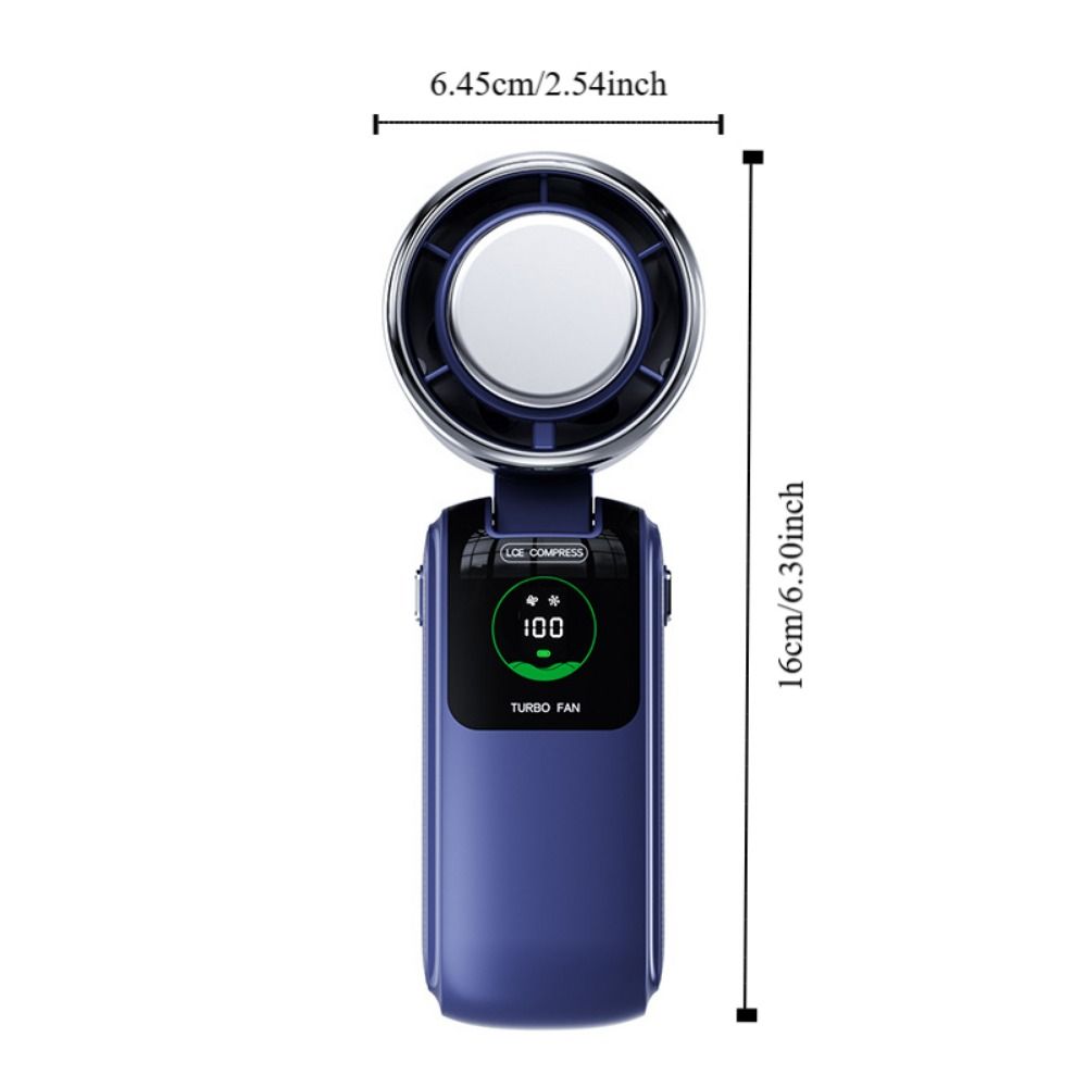 100 Speed Infinitely Mini Handheld Fan LED Display Powerful Turbo Fan  Cooling Fan