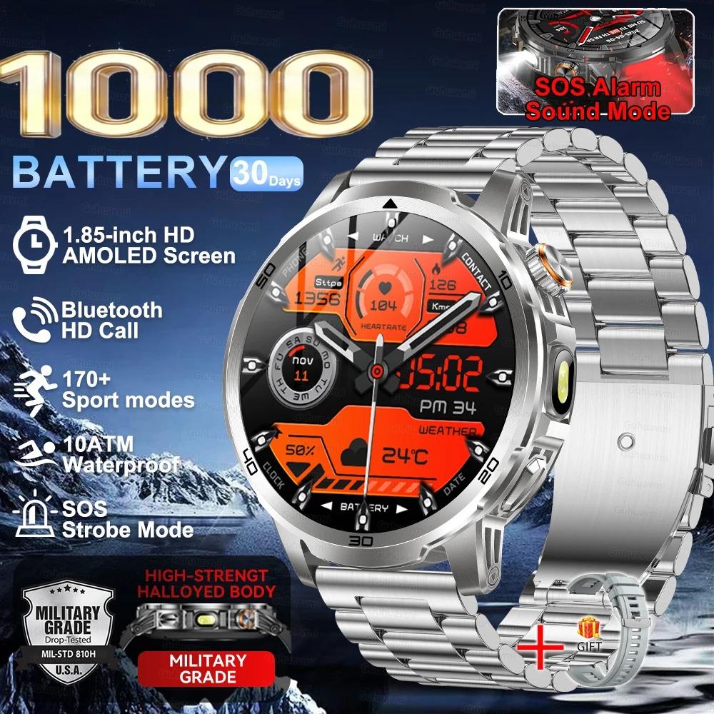 2026 Nou  Aventură în Aer Liber  Baterie Mare de 1000mAh  Ceas Inteligent de 1,85"  Impermeabil 10ATM  Apel Vocal  Sport  Bărbați  GPS  Brățară Fitness