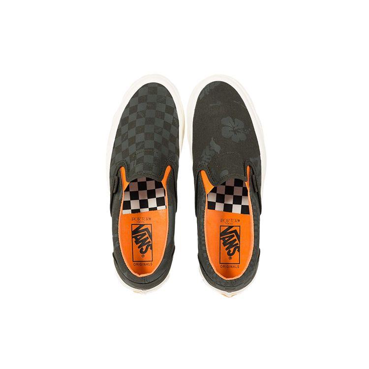 Porter-Yoshida & Co. x Vans OG Classic Slip-On LX Forest Night Floral Checkerboard Baskets Unisexe Vert Noir-Encre VN0A45JKWW6