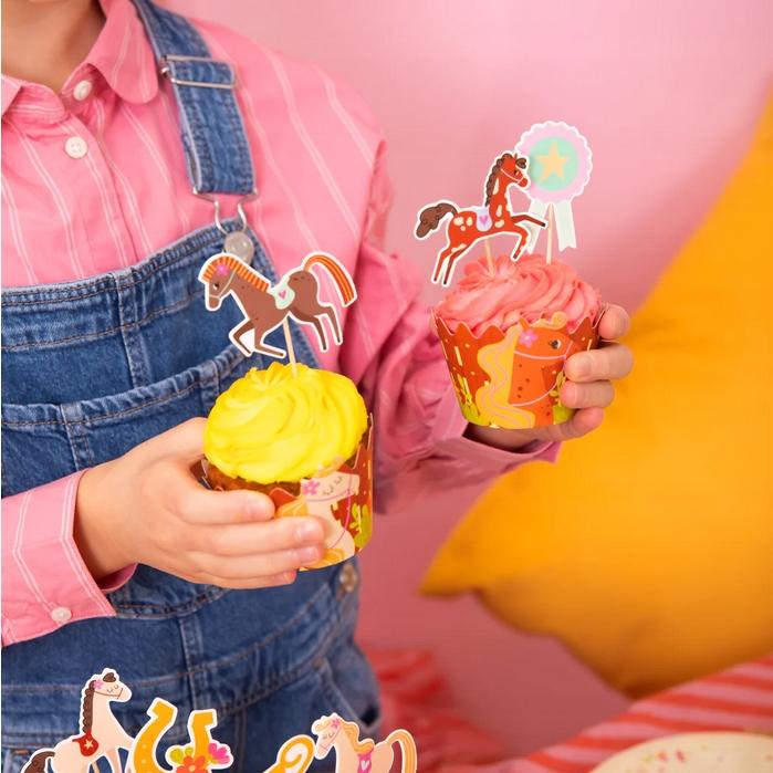 Muffin Cases Wrappers For Muffins Horses Horse Foals Horse Birthday 6pcs.