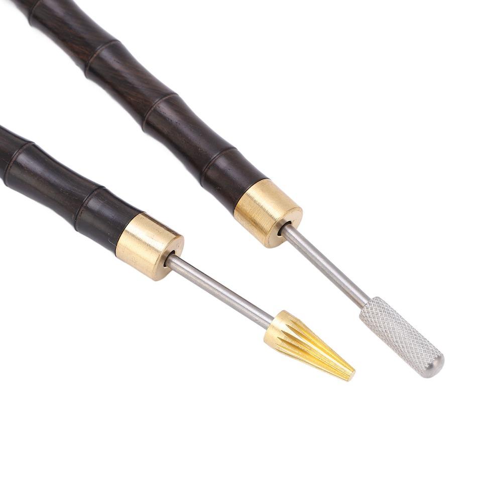 2pcs Sandalwood Handle Leather Edge Dye Pen Leather Edge Roller Pen For Leather Working