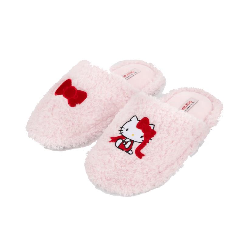 Sanrio Hello Kitty Plush Embroidered Slippers 36-37 вишневый розовый
