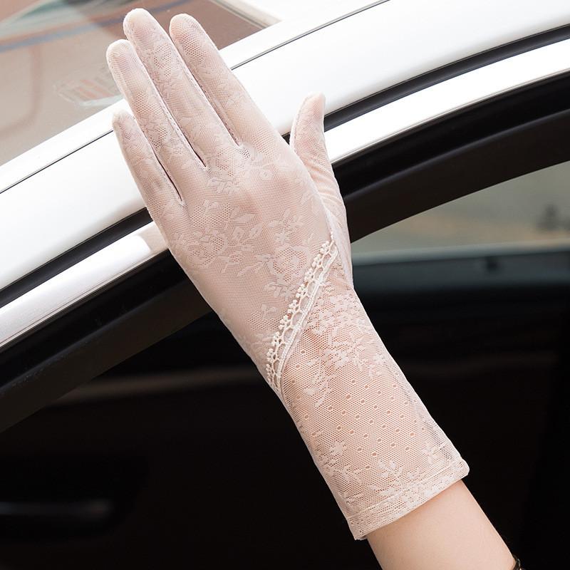 Womens Uv Sun Protection Gloves With Breathable Ice Silk For Driving And Outdoor Activities