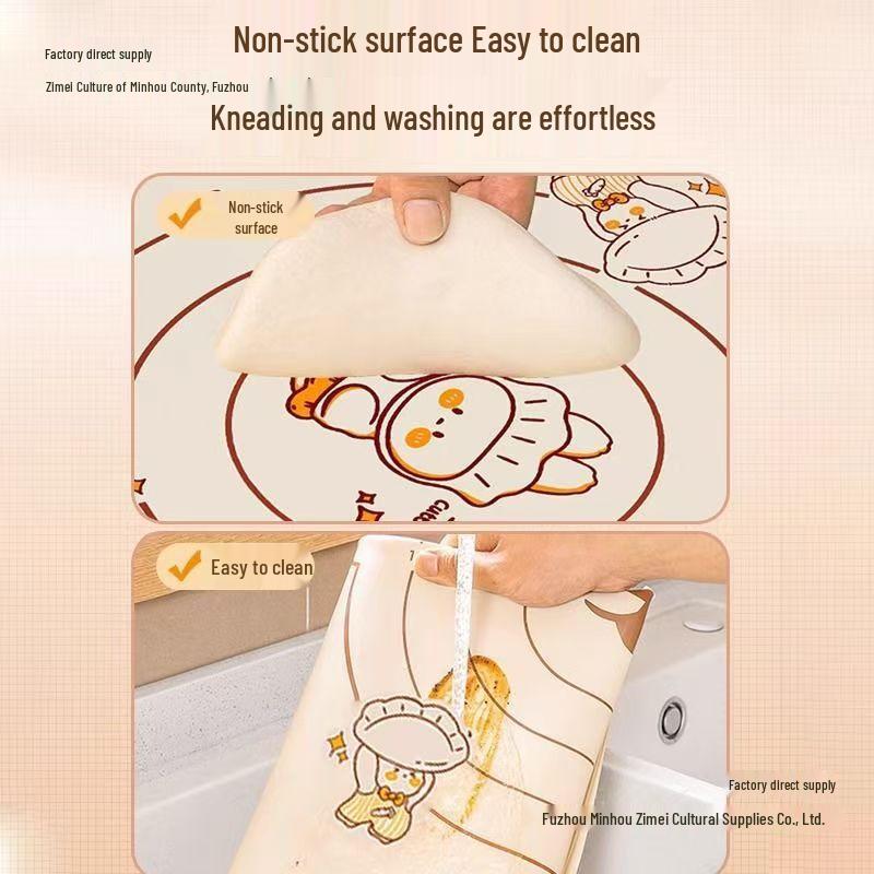 Non-Slip Food-Grade Silicone Kneading Mat and Rolling Pin Mat for Baking and Dining
