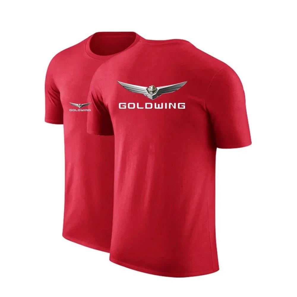 Giappone Motociclo Uomo Cotone di Alta Qualità Casual Stampa Monocolore GoldWing Gl1800 Nuova Maglietta Estiva a Maniche Corte Moda Marca