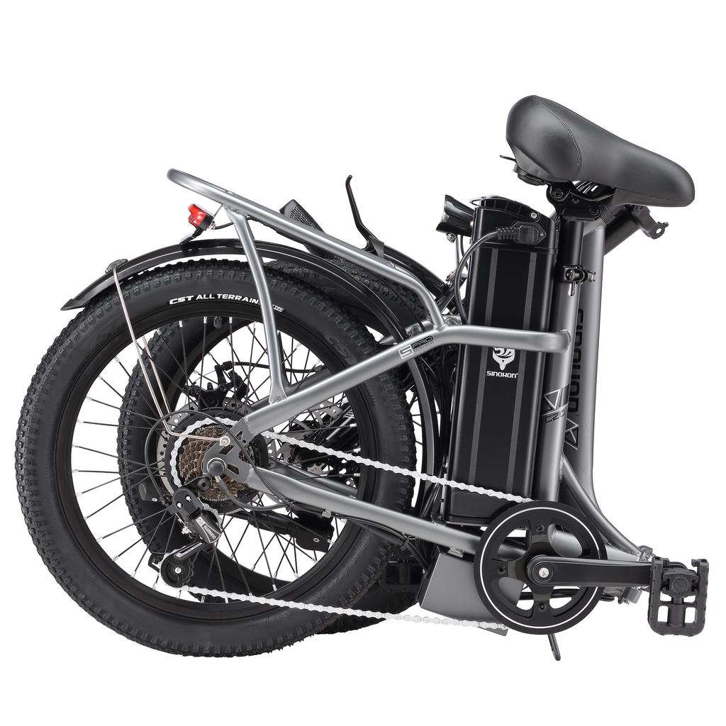 SINOHON C20 Folding Convenient Electric Bicycle With Seat 250W Men's E-Ebike 36V18Ah Battery 20 Inch Fat Tires Women's Convenient Electric Bike