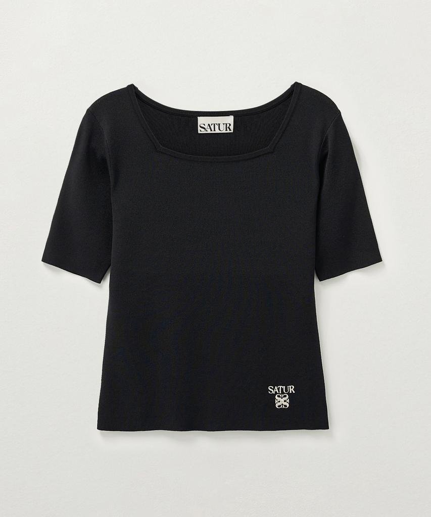 Seteo (W) Square Slim Fit Half Knit Black