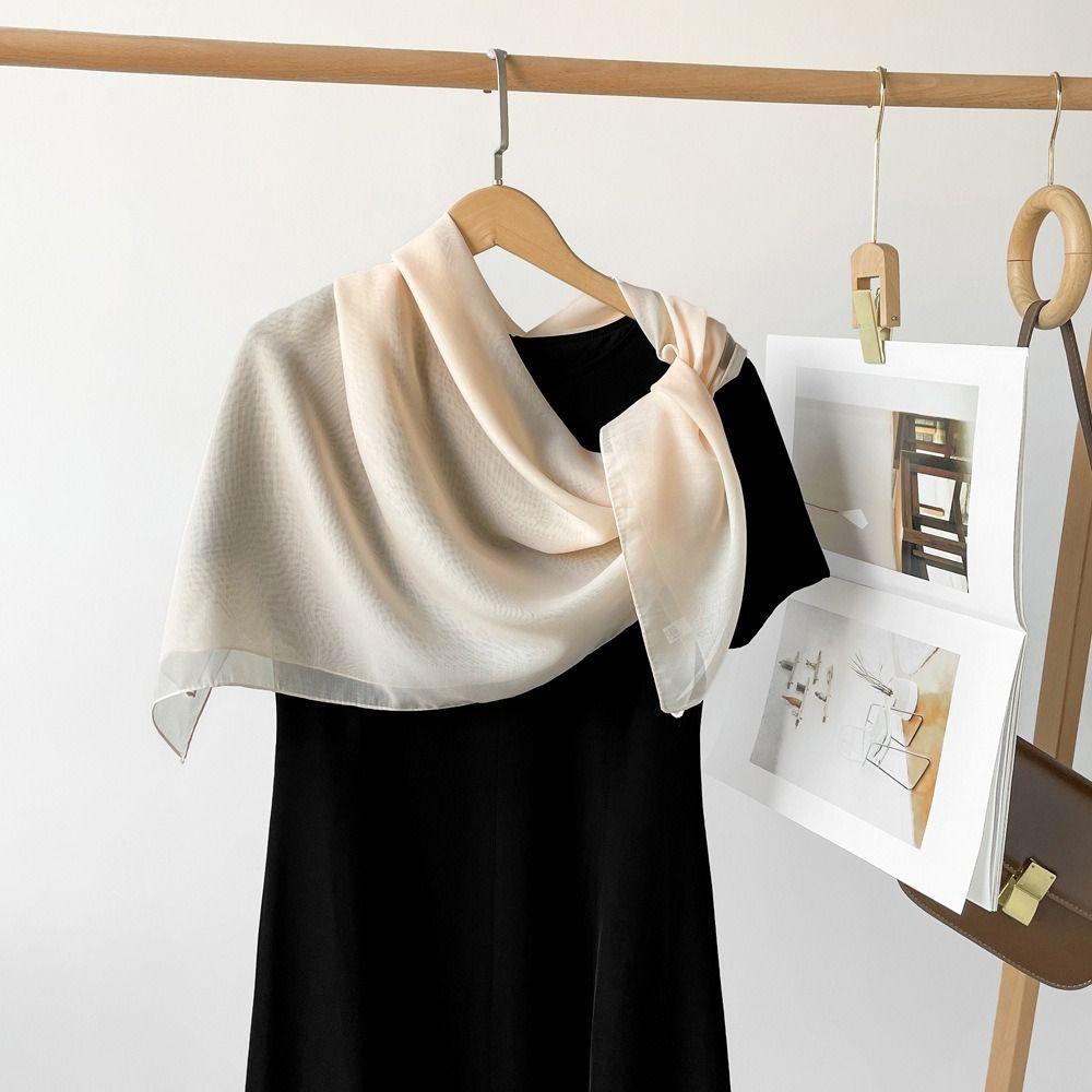 Solid Color Silk Scarves Thin Soft Fabric Bandana Scarf Elegant Square Scarves Head Covering