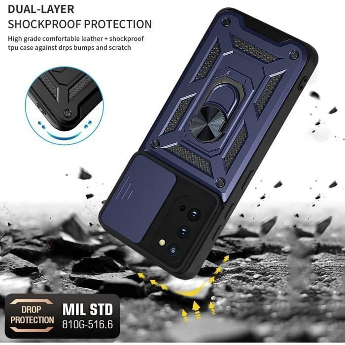 Coque de Protection - PROSHOP - pour Samsung S20 - Rigide - Bleu Marine - 2 Verres Trempés
