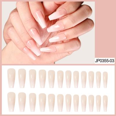 Unghie Finte Jelly Gum con Gradiente Tonalità Pelle, Gocce d'Acqua Balletto, Varie Pastiglie per Unghie, Patch per Nail Art, Confezione Scatola Unghie da Indossare