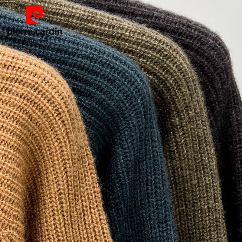 Pierre Cardin Men's 100% Wool Round Neck Chunky Knit Sweater