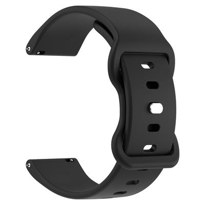 Universal 18mm Solid Color Silicone Strap Butterfly Shape Buckle Smartwatch Band