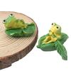 2 Stück Miniatur Harz Frosch Dekoration für Tischplatte Niedliche Froschmodelle für DIY Bastelarbeiten und Feengärten für Haus- und Bürodekor